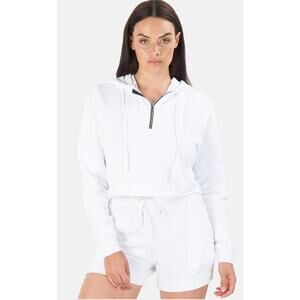 Cotton Citizen White brooklyn crop zip Hoodie